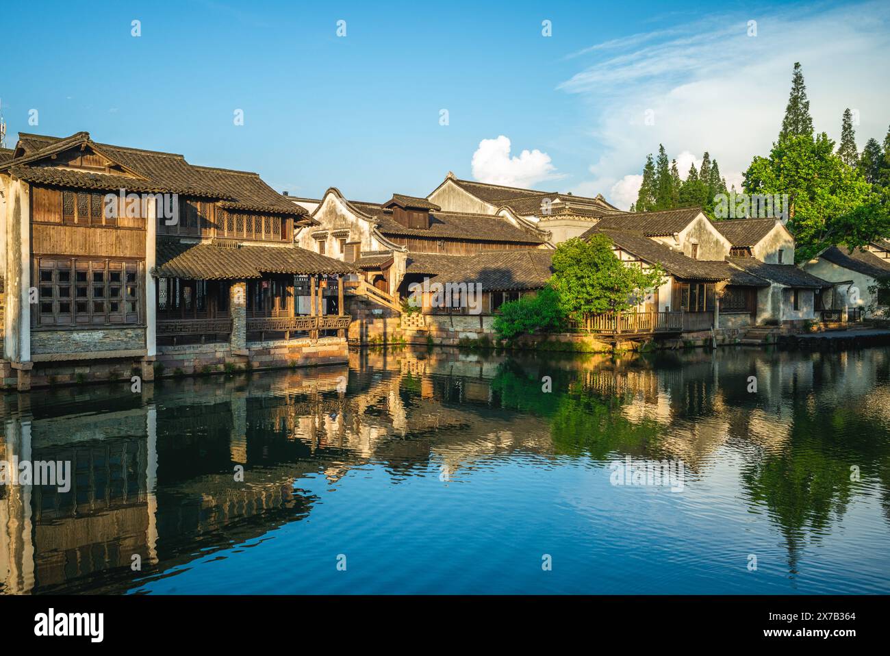 Landschaft von Wuzhen, einer historischen malerischen Stadt in der Provinz Zhejiang, China Stockfoto