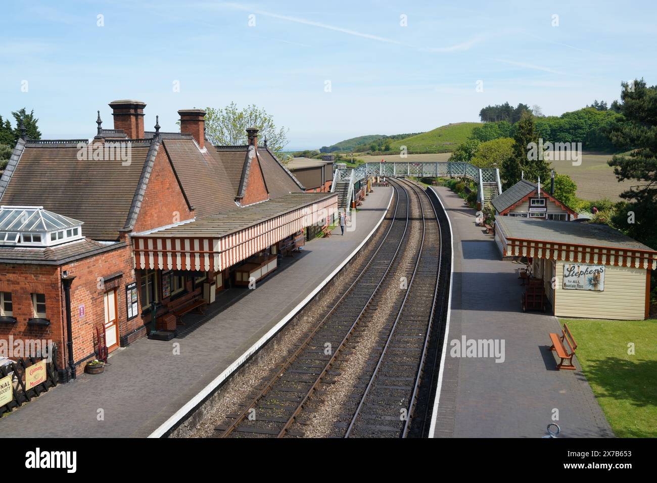 Der zweite Bahnhof Weybourne an der North Norfolk Railway Poppy Line ist denkmalgeschützt. Stockfoto