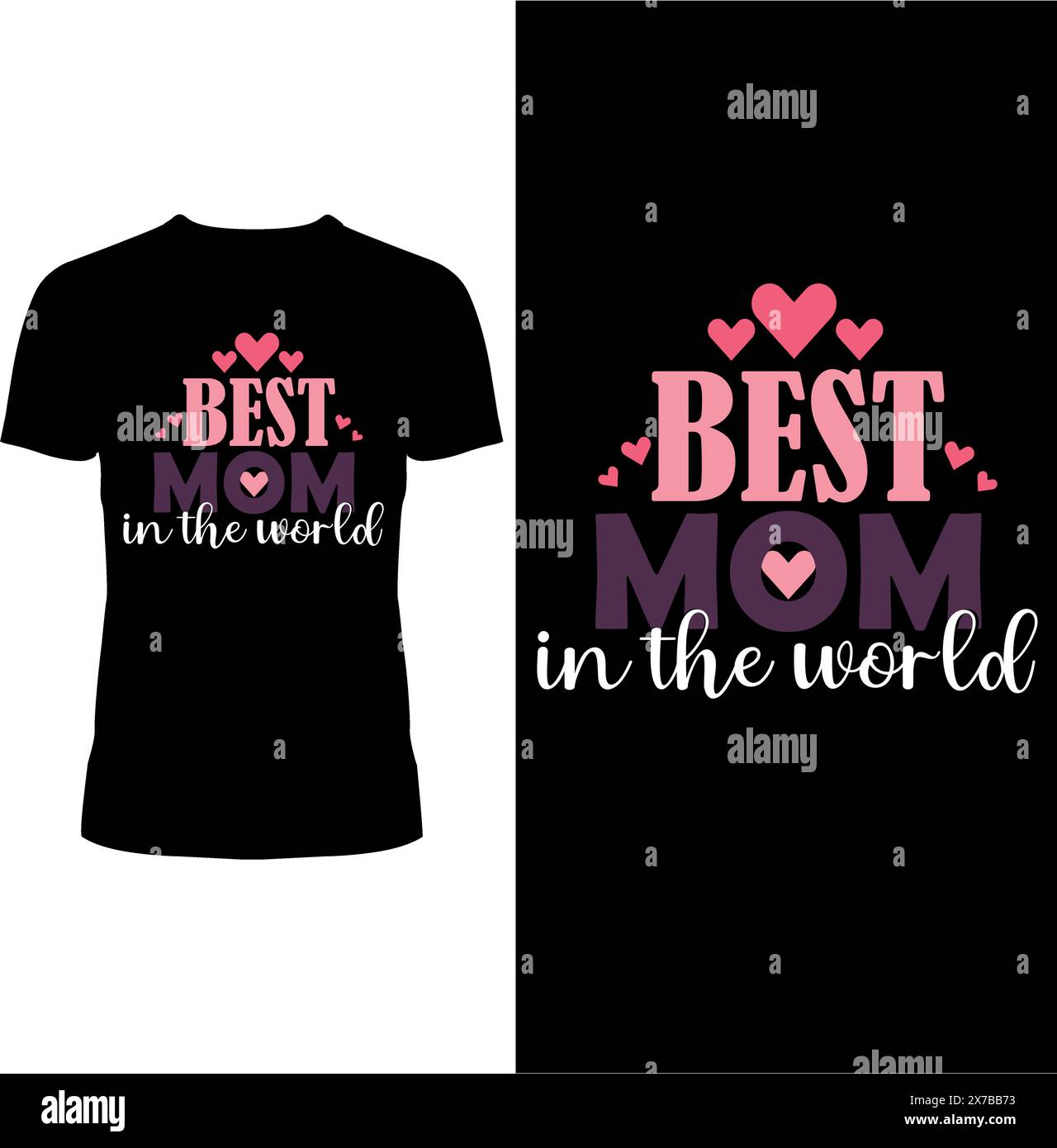 BEST Mom in the World T-Shirt Design Stock Vektor