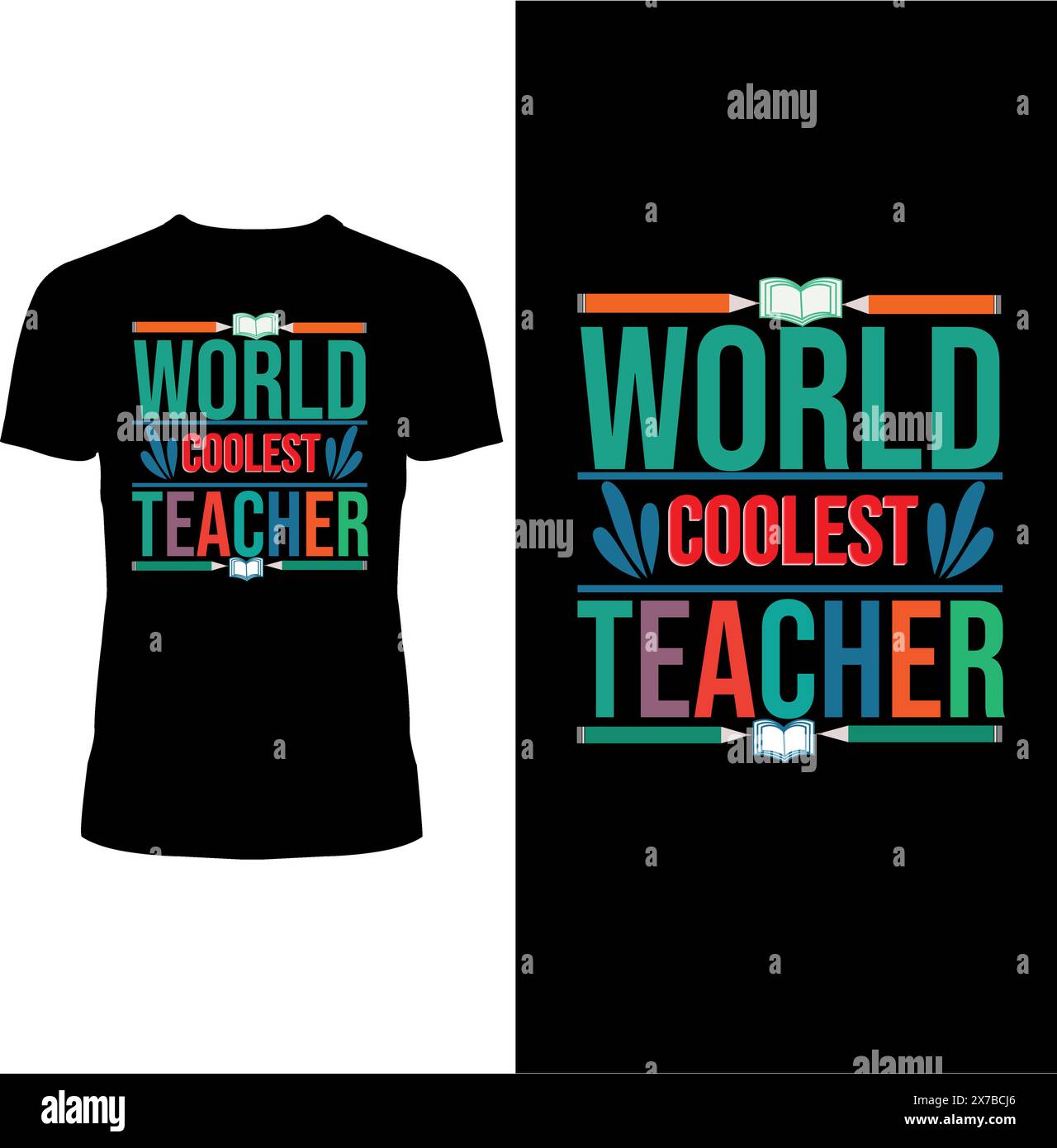 Für den coolsten Lehrer der Welt, Lehrer T-Shirt Design Stock Vektor