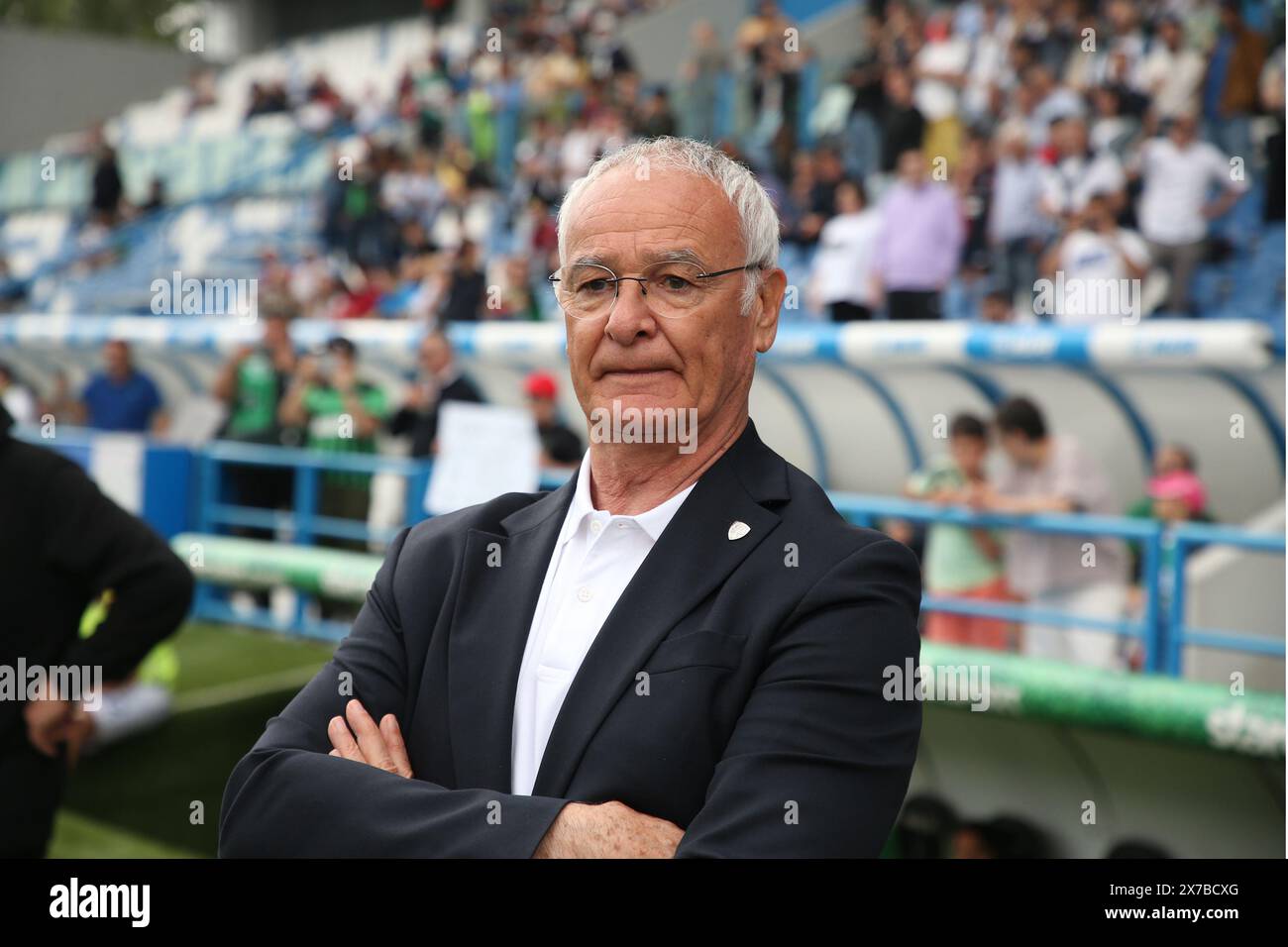 Reggio Emilia, Italien. Mai 2024. Foto Gianni Santandrea/LaPresse 19 maggio 2024 Reggio Emilia, Italia - Sport, calcio - Sassuolo vs Cagliari - Campionato di calcio Serie A Tim 2023/2024 - Stadio Mapei. Nella Foto: Mister Ranieri Foto Gianni Santandrea/LaPresse 19. Mai 2024 Reggio Emilia, Italien - Sport, Fußball - Sassuolo vs Caglairi - Serie A Tim 2023/2024 Fußballmeisterschaft - Mapei Stadium. Im Bild: Mister Ranieri Credit: LaPresse/Alamy Live News Stockfoto