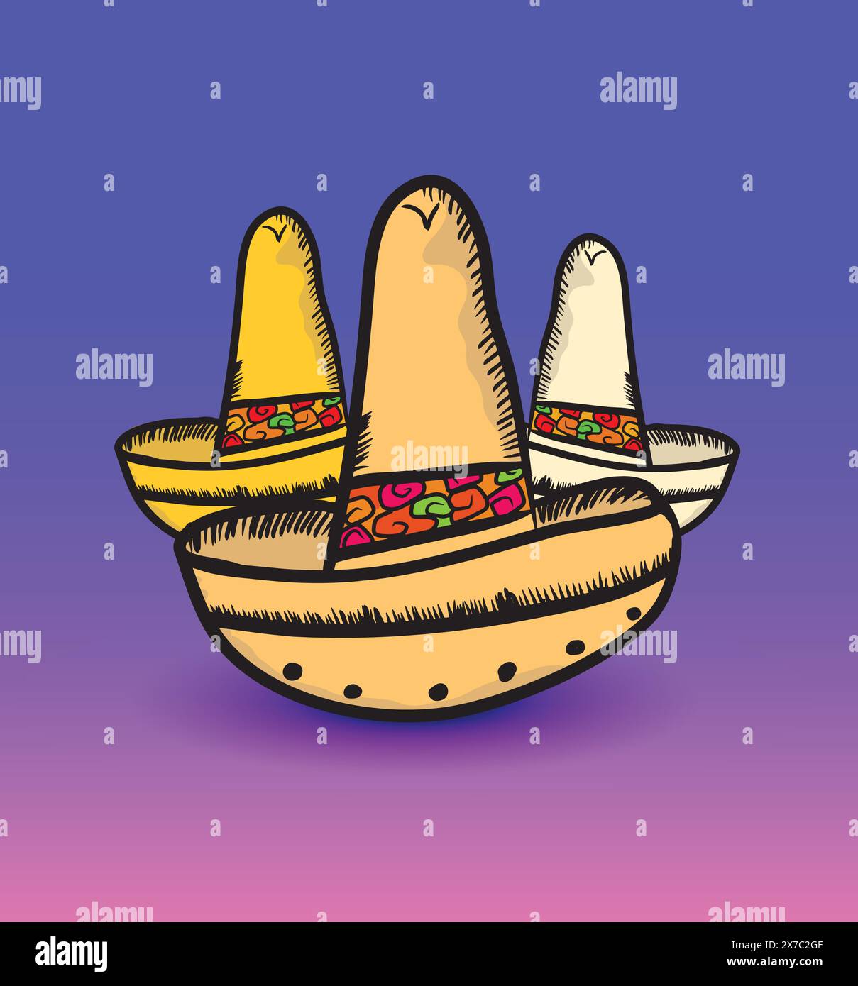 mexikanisches Hutposter Stock Vektor