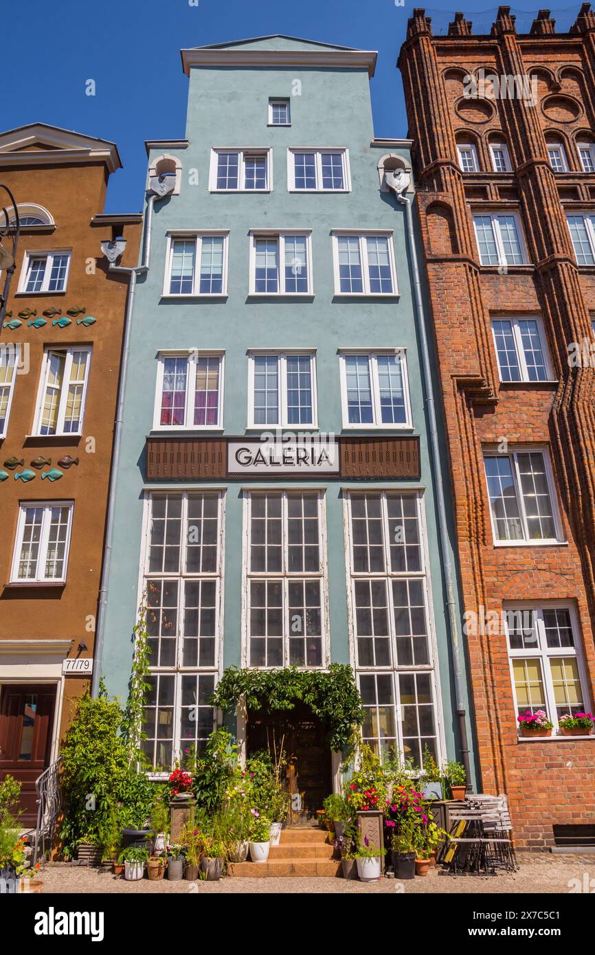 Fassade eines Kunstladens in Danzig, Polen Stockfoto