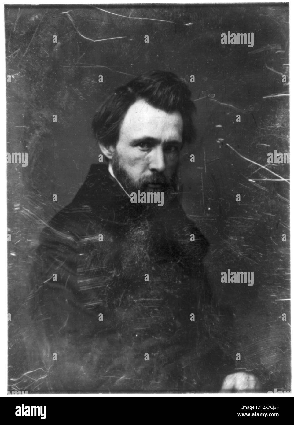 Rembrandt Lockwood, halblanges Porträt, Dreiviertel rechts, Augen vorne, auf Platte gekratzt: 210; Lockwood, Künstler. Kratzer auf der Rückseite der Platte: 140., Transfer; U.S. war College; 1920. (DLC/PP-1920:46153)., ist Teil von: Daguerreotype Collection , produziert von Mathew Brady's Studio. Lockwood, Rembrandt. Stockfoto