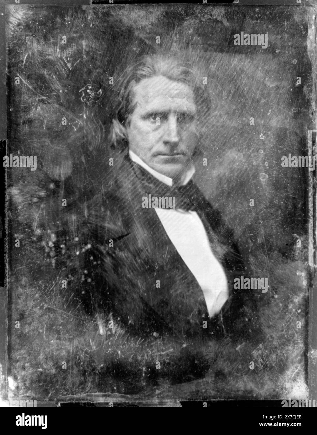 William Allen, halblanges Porträt, fast nach vorne gerichtet, alternative Identifikation: Hr. Elisha H. Alen, hawaiianischer Minister., auf der Rückseite der Platte gekratzt: 69., Transfer; U.S. war College; 1920; (DLC/PP-1920:46153). ist Teil von: Daguerreotype Collection , produziert von Mathew Bradys Studio. Allen, William, 1803-1879. Stockfoto