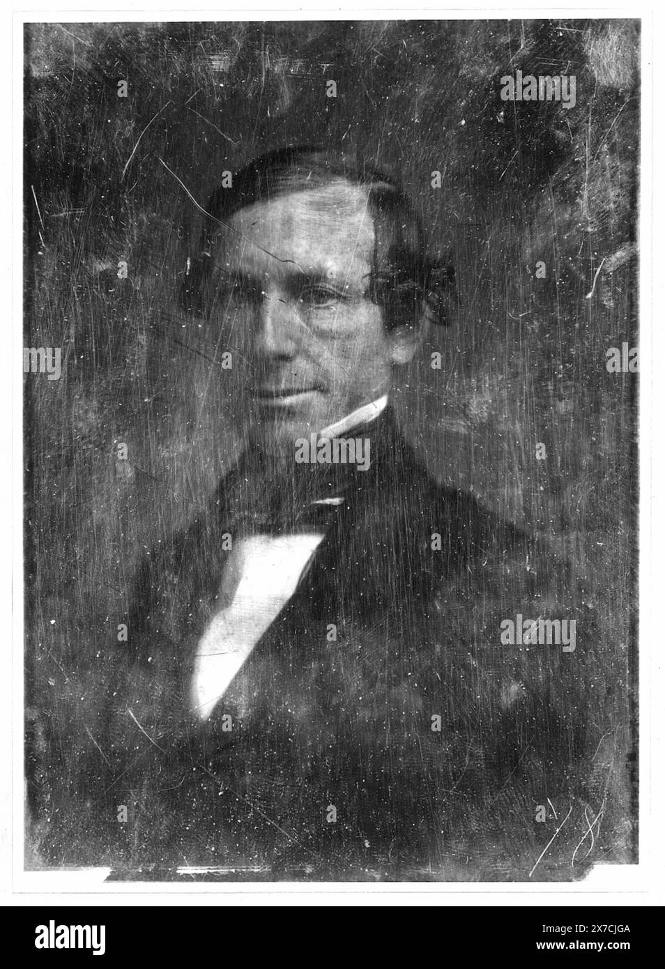 Fernando Wood, Kopf-und-Schultern-Porträt, drei Viertel nach links, Augen vorne, möglicherweise eine Kopie Daguerreotype., auf Platte gekratzt: 78. Zerkratzt auf der Rückseite der Platte: 104; Schraubstock. King., New Identification basiert auf Ähnlichkeit mit einem Stich von J. C. Buttre, nach einer Daguerreotype von Brady, veröffentlicht im United States Magazine and Democractic Review, Januar 1855. (Quelle: Identifikation von Frederick Rock, 2010.), früher identifiziert als William R. King, Vizepräsident der Vereinigten Staaten, 1852–1853., Transfer; U.S. war College; 1920. (DLC/PP-1920:46153)., ist Teil von: Daguerreot Stockfoto