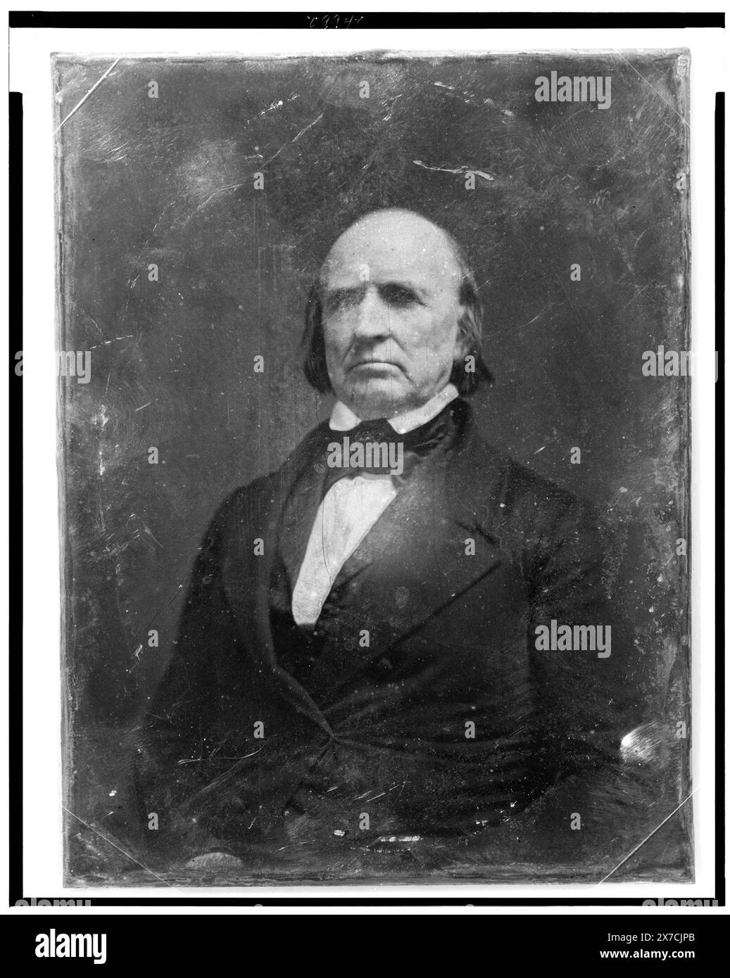 John McLean, Porträt in halber Länge, nach vorne gerichtet, auf der Rückseite der Platte gekratzt: 119., Hallmark: 40 M., früher identifiziert als Ezra Bartlett French, republikanischer Kongressabgeordneter aus Maine, 1859-1861., Transfer; U.S. war College; 1920; (DLC/PP-1920:46153)., ist Teil von: Daguerreotype Collection , produziert von Mathew Brady's Studio. McLean, John, 1785-1861. Stockfoto