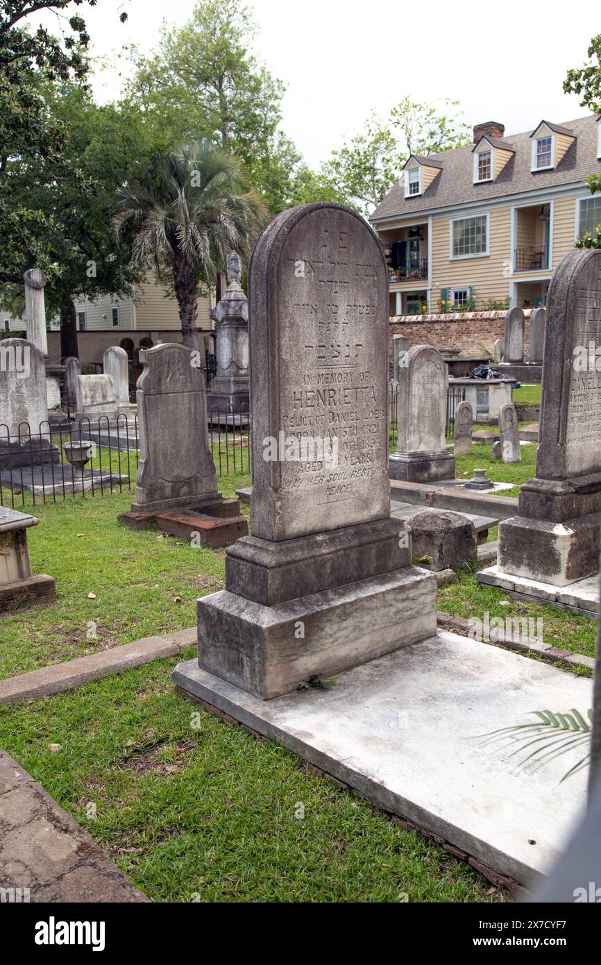 Der Coming Street Cemetery, 1762 gegründet, ist die älteste jüdische Grabstätte im Süden und befindet sich in Charleston South Carolina Stockfoto