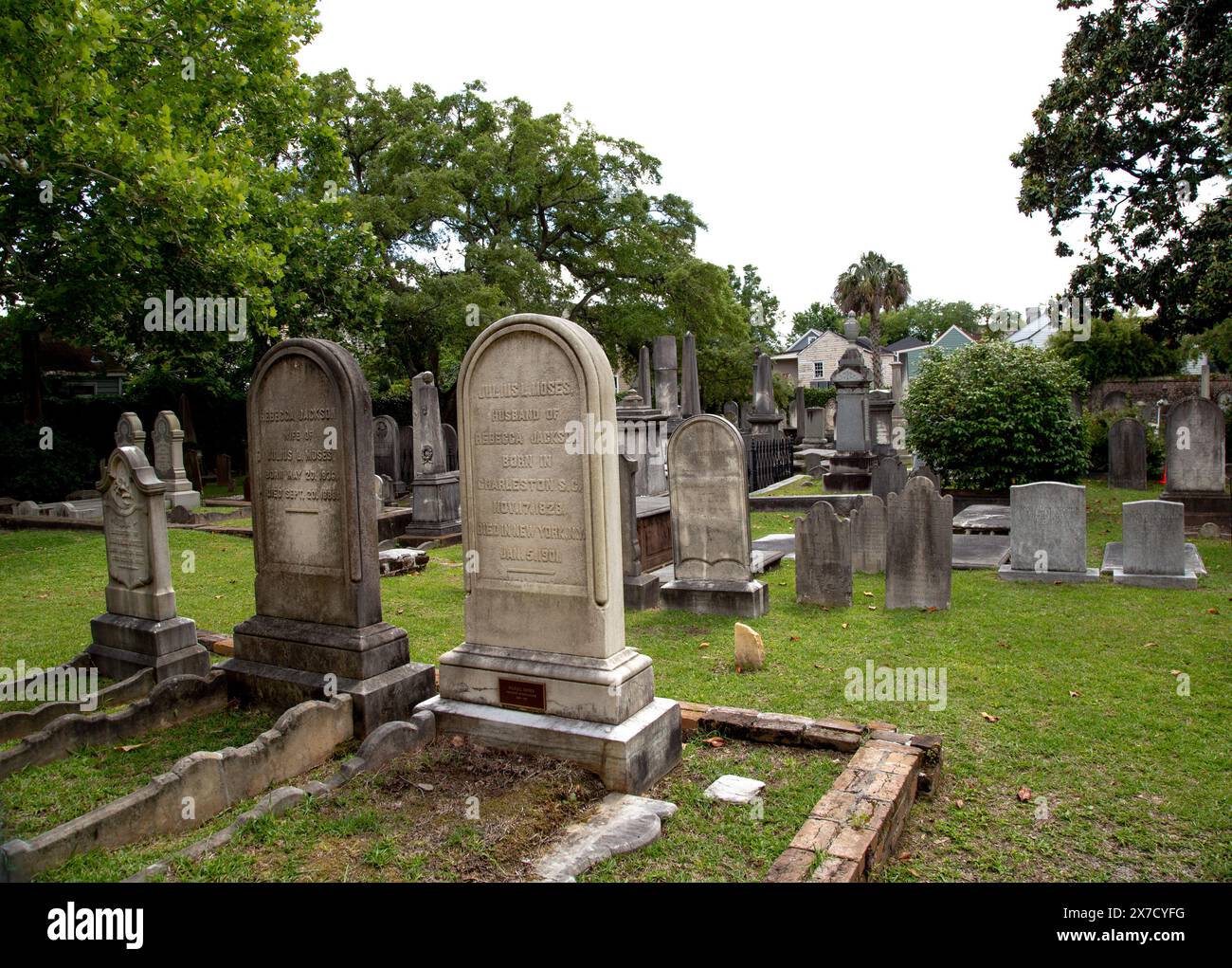 Der Coming Street Cemetery, 1762 gegründet, ist die älteste jüdische Grabstätte im Süden und befindet sich in Charleston South Carolina Stockfoto