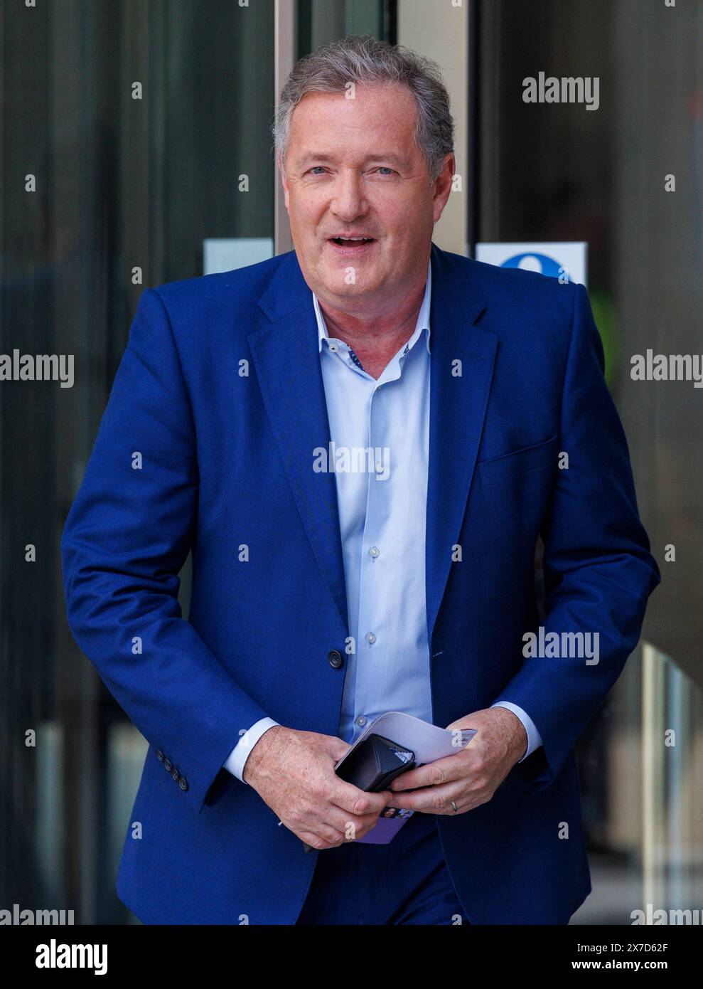 London, Großbritannien. Mai 2024. Fernsehsender, Journalist, Schriftsteller und Fernsehpersönlichkeit, Piers Morgan, bei der BBC am Sonntag mit Laura Kuenssberg. Quelle: Mark Thomas/Alamy Live News Stockfoto