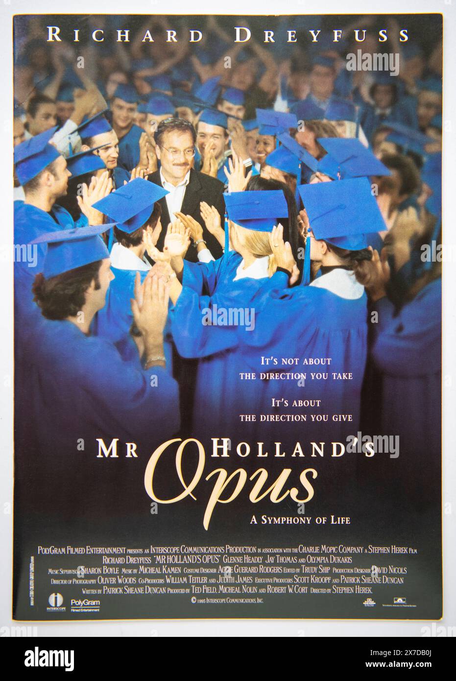 Titelseite der Werbeinformation für den Film Mr. Holland's Opus, ein Musikdrama, das 1995 veröffentlicht wurde Stockfoto