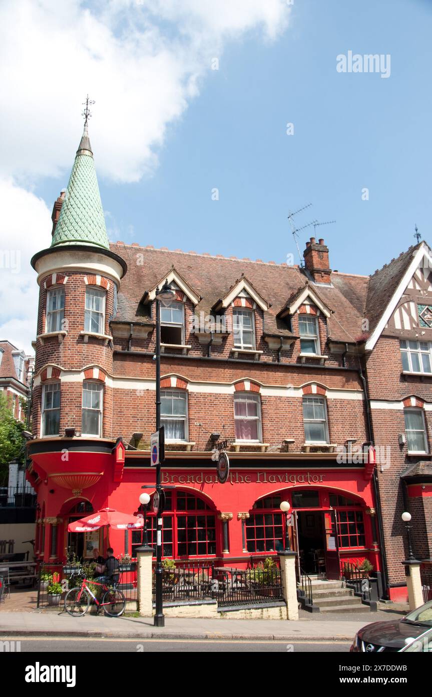 Brendan, der Navigator, Pub, Highgate Hill, Highgate, London, UK. Freundliches, freistehendes Pub am Highgate Hill mit. Traditionelle irische Musik und Volksmusik. Stockfoto