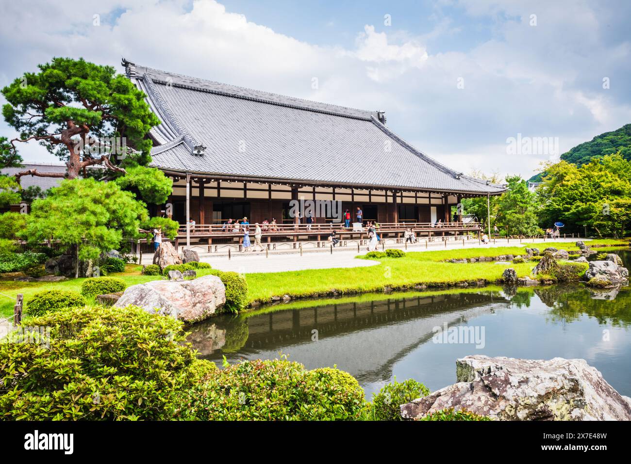 Kyoto, JAPAN - 27. Juli 2016: Außenansicht des Tenryu-JI , des Haupttempels des Tenryu-JI Zweigs der Rinzai-Sekte des Zen-Buddhismus. Stockfoto