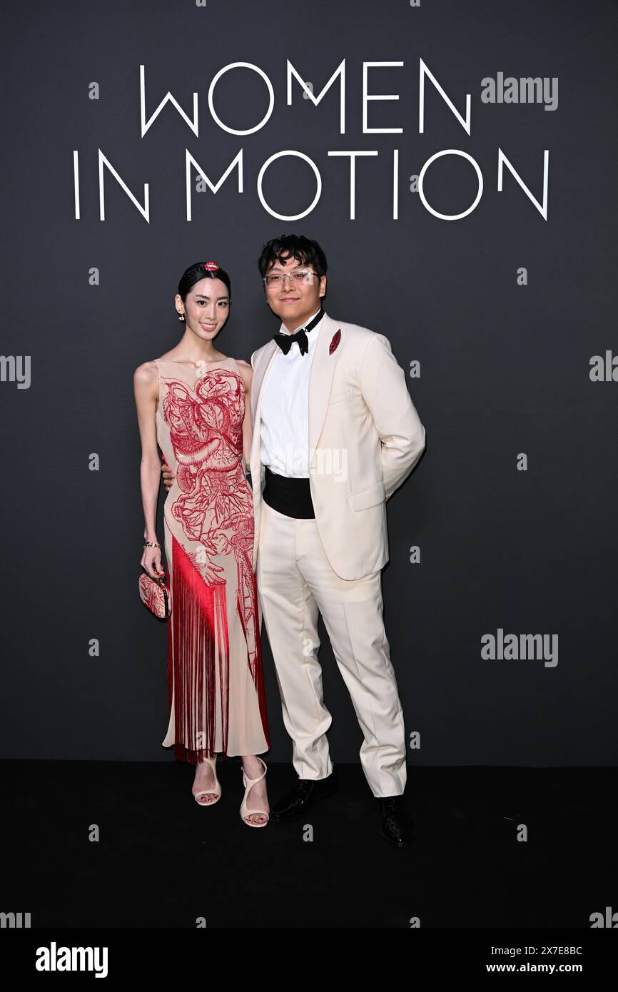 Cannes, Frankreich. Mai 2024. Cannes, 77. Cannes Filmfestival 2024, 2024 Kering, Women in Motion Awards und Cannes Presidential Dinner. Auf dem Foto Heera Yoo, Aaron Cohu Credit: Independent Photo Agency/Alamy Live News Stockfoto