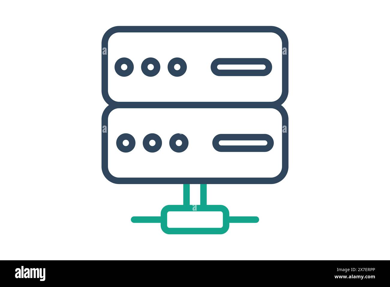 Symbol für Shared Server. Symbol für Informationstechnologie. Liniensymbolstil. Illustration des Technologieelements Vektor Stock Vektor