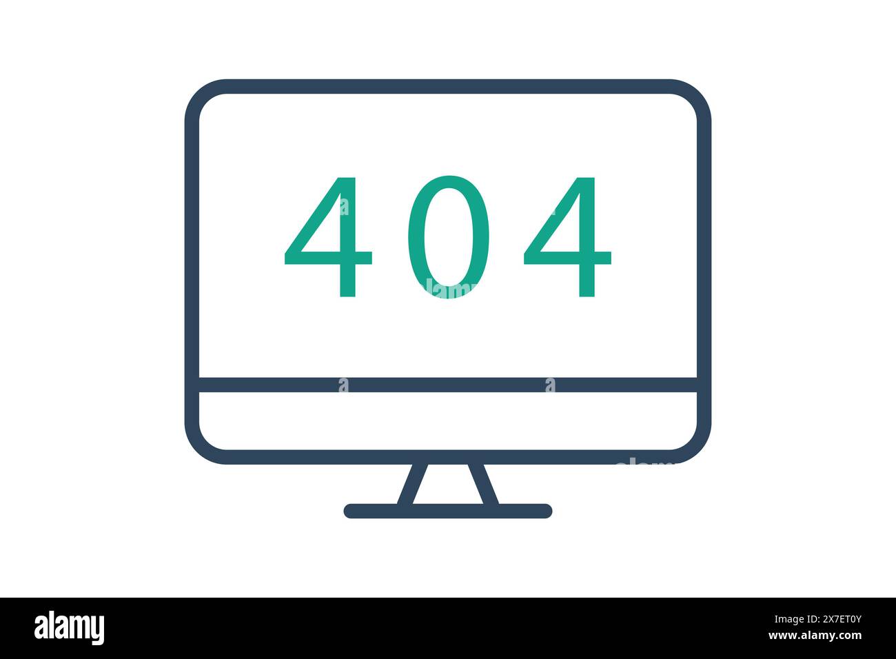 Fehlersymbol. Monitor mit 404. Symbol für Informationstechnologie. Liniensymbolstil. Illustration des Technologieelements Vektor Stock Vektor