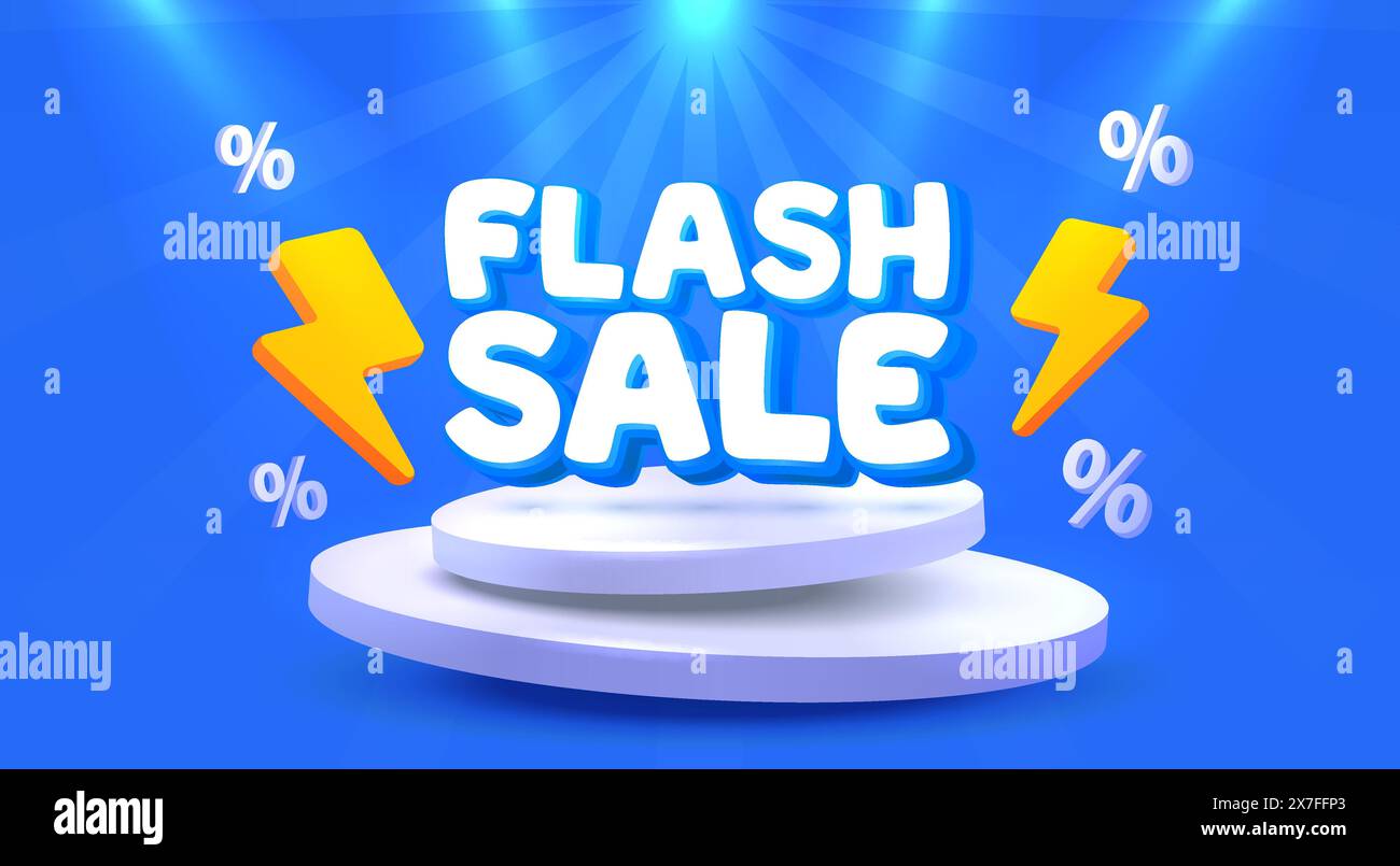 Flash Sale Event, großes Angebot, Plakatschild. Vektor Stock Vektor