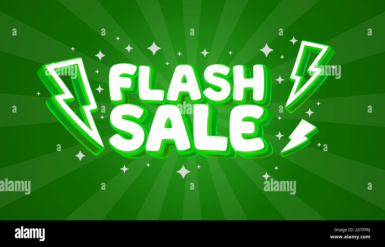 Flash Sale Event, großes Angebot, Plakatschild. Vektor Stock Vektor