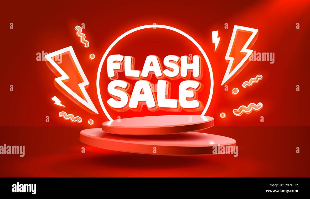 Flash Sale Event, großes Angebot, Plakatschild. Vektor Stock Vektor