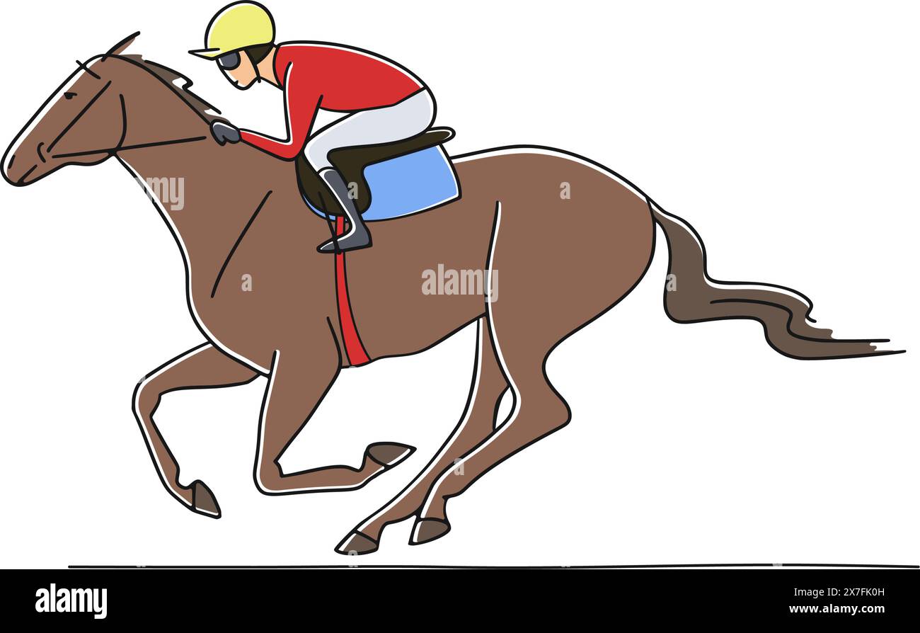 Rennpferde und Jockey fahren auf der Strecke Stock Vektor