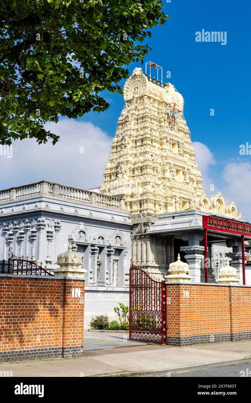 Außenansicht des Sri Murugan Tempels, Manor Park, London, England Stockfoto