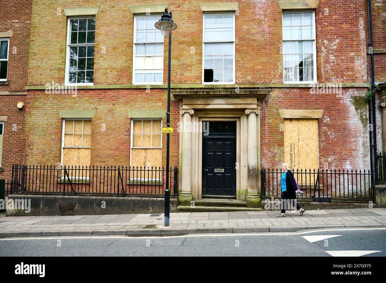 An Bord des Hauses am Winckley Square, Preston, UK Stockfoto