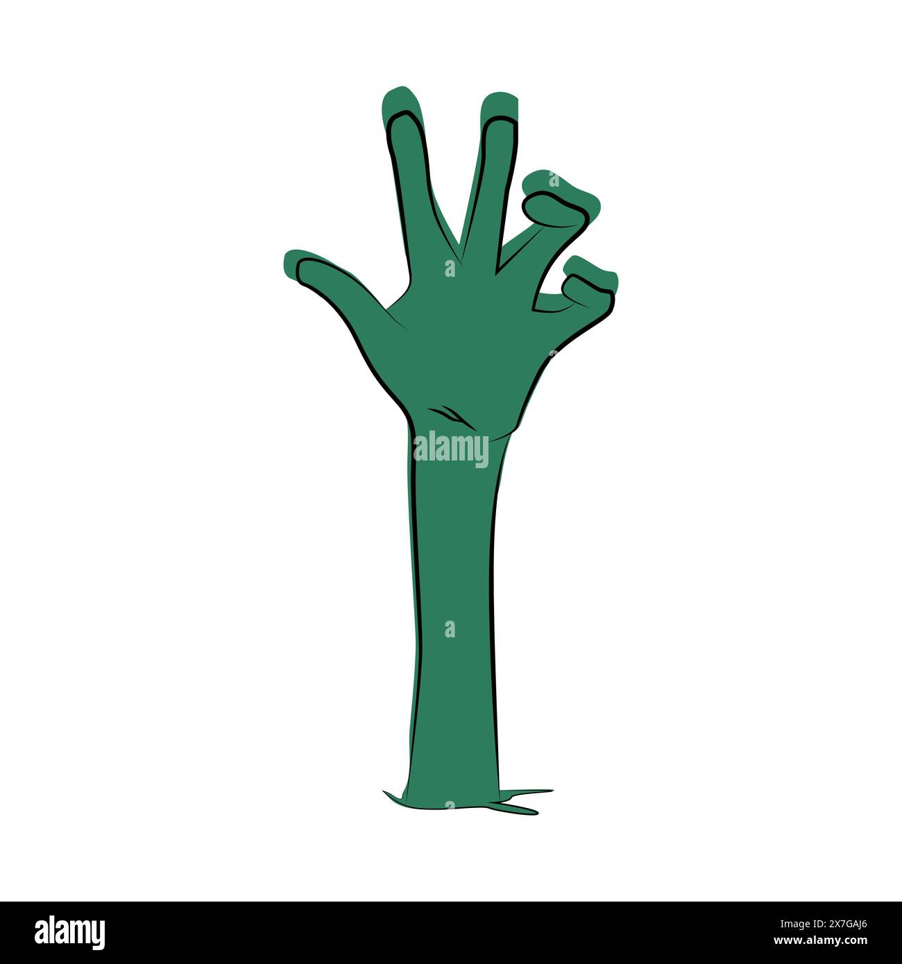 Zombie-Hand-Symbol. Silhouette für Halloween-Dekorationen Stock Vektor