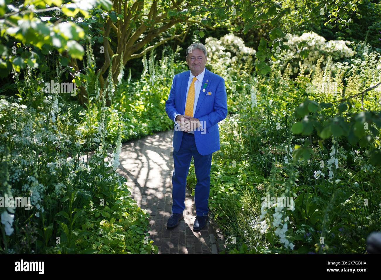 Alan Titchmarsh im Garten des National Garden Scheme, bei der Chelsea Flower Show im Royal Hospital Chelsea in London. Bilddatum: Montag, 20. Mai 2024. Stockfoto