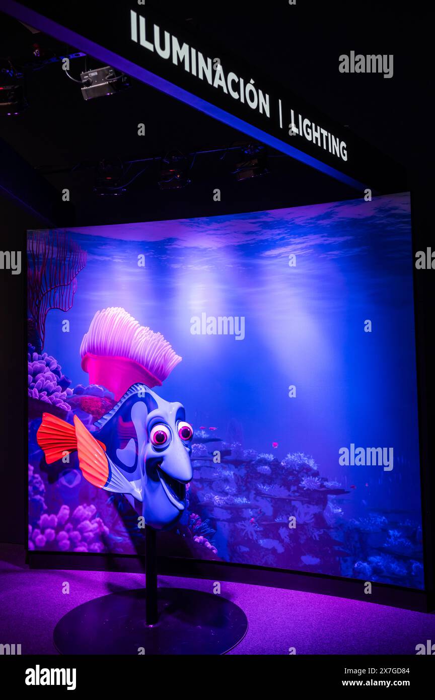 Interaktive Ausstellung The Science Behind Pixar im CaixaForum, Madrid, Spanien Stockfoto