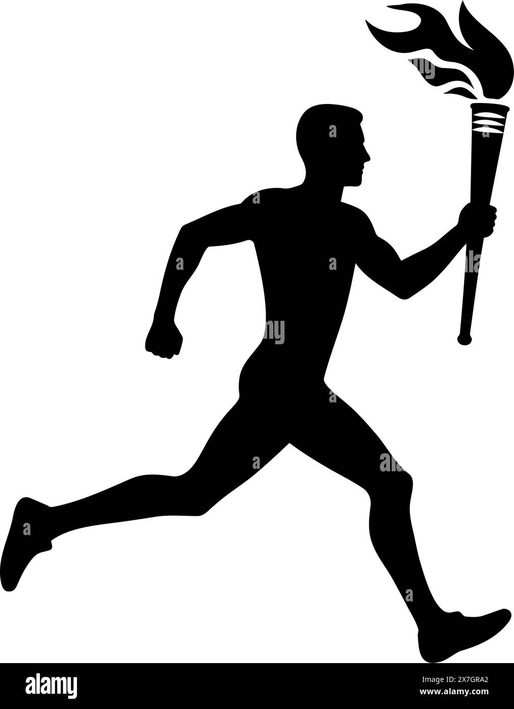 Athlet läuft mit einer Fackel. Vektorabbildung Stock Vektor