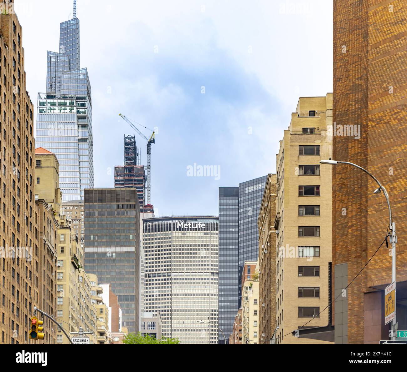 Blick nach Süden auf die Park Avenue auf die Gebäude in new york city Stockfoto