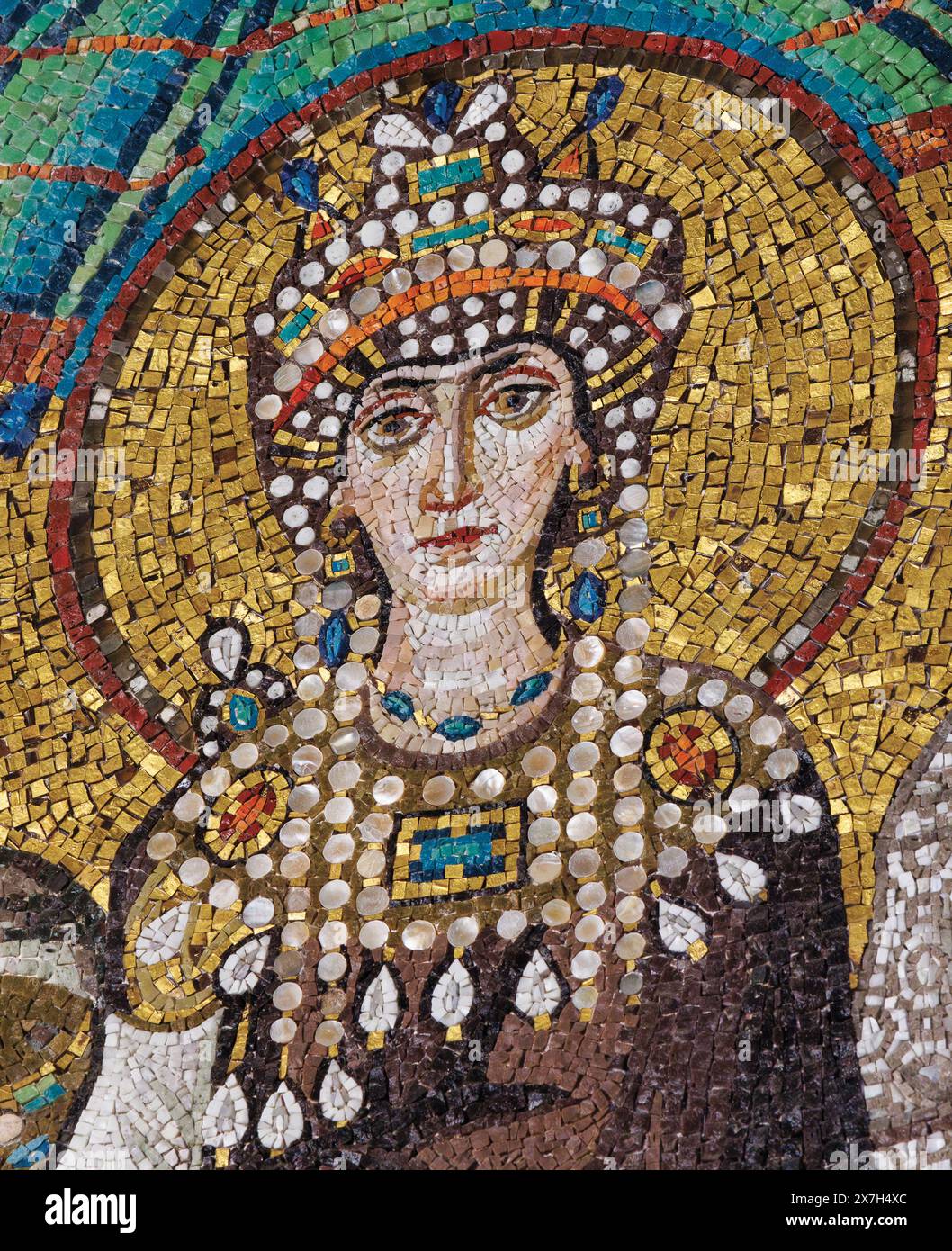 Ravenna, Provinz Ravenna, Italien. Mosaik in der Basilika San Vitale der Kaiserin Theodora. Die frühchristlichen Denkmäler von Ravenna von Whic Stockfoto