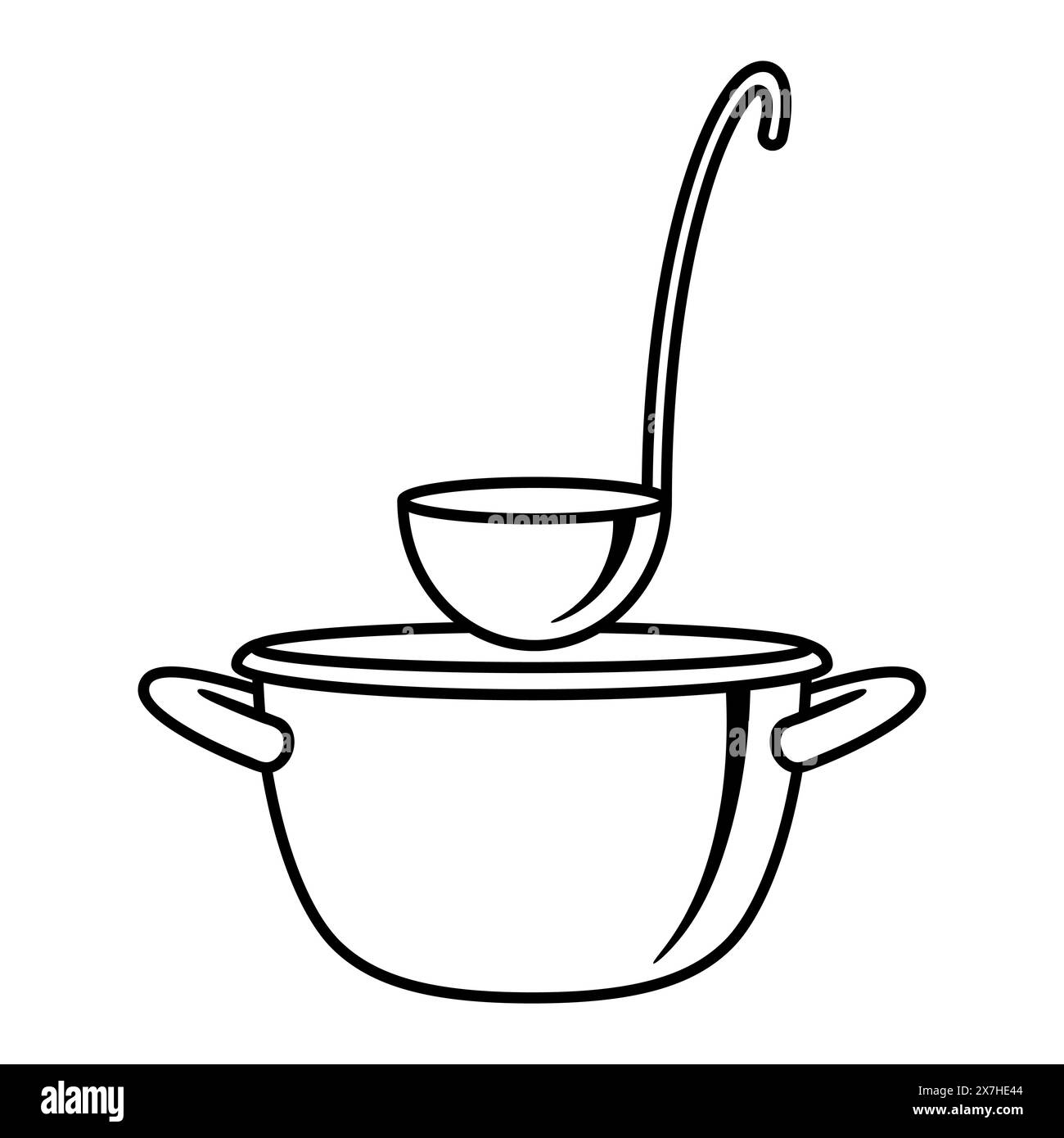 Illustration von Küchenutensilien. Kochutensilien für Zuhause und Restaurant. Stock Vektor