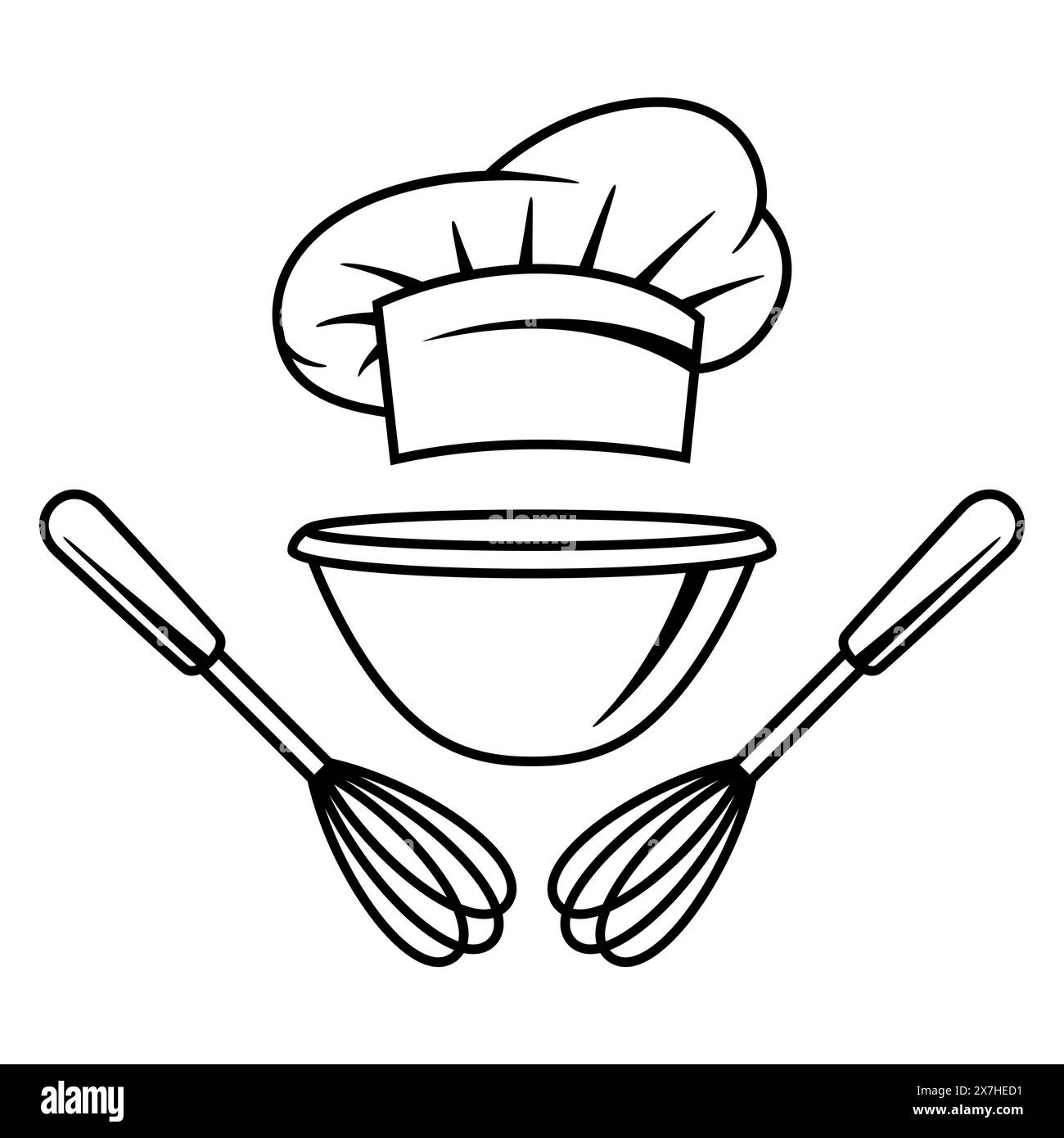 Illustration von Küchenutensilien. Kochutensilien für Zuhause und Restaurant. Stock Vektor