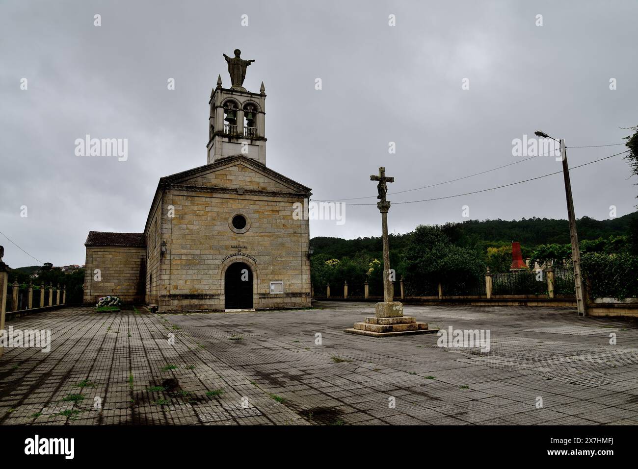 Kirche Santa Marina von Esteiro, Muros, A Coruña, Spanien Stockfoto
