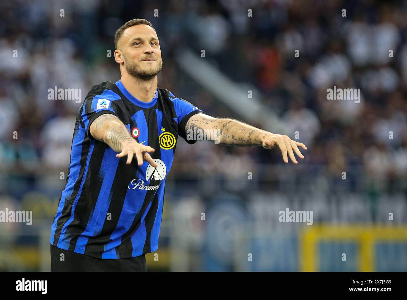 Mailand, Italien, 19. Mai 2024. Arnautovic während der Verleihung des italienischen Titels, den Internazionale für die Saison 2023/2024 in San Siro S gewann Stockfoto