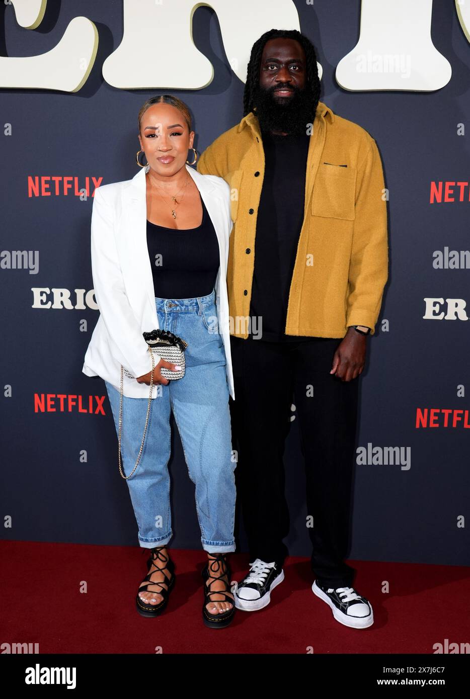 Jay Urban und Christina nahmen an der britischen Premiere der Netflix-Serie Eric im Ham Yard Hotel in London Teil. Bilddatum: Montag, 20. Mai 2024. Stockfoto