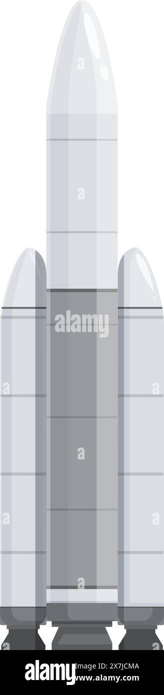 Vektor-Illustration einer schlanken, modernen Weltraumrakete isoliert auf einem sauberen weißen Hintergrund Stock Vektor