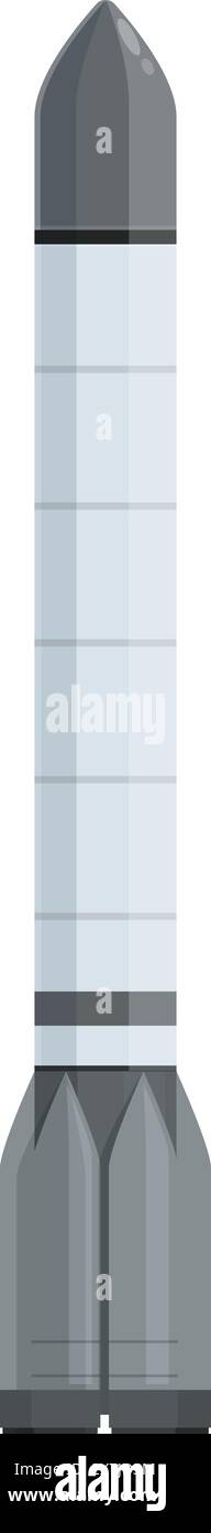 Flaches Design einer Trägerrakete, isoliert auf weißem Hintergrund, geeignet für verschiedene Designs Stock Vektor