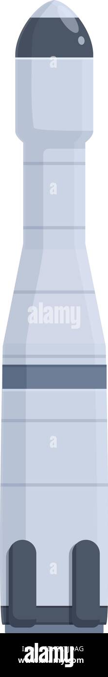Flache Bauweise einer isolierten Trägerrakete, geeignet für wissenschaftliche oder pädagogische Grafiken Stock Vektor