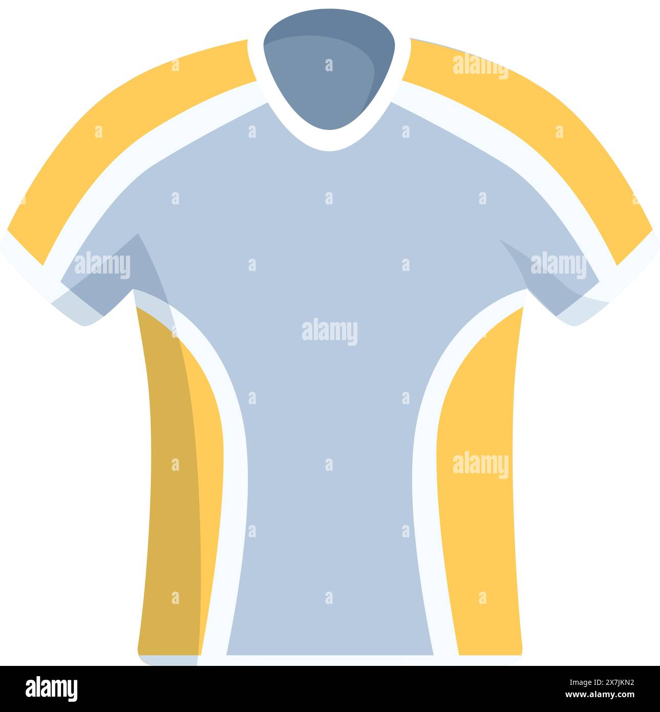 Vektor-Illustration eines stilisierten blau-gelben Kurzarm-Sportrikots Stock Vektor