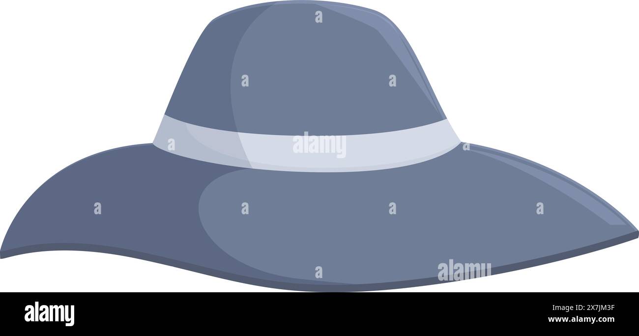 Stilvolle und vereinfachte Vektorillustration eines Floppy Widebrimmed Mütze, perfekt für Modeschmuck Themen Stock Vektor
