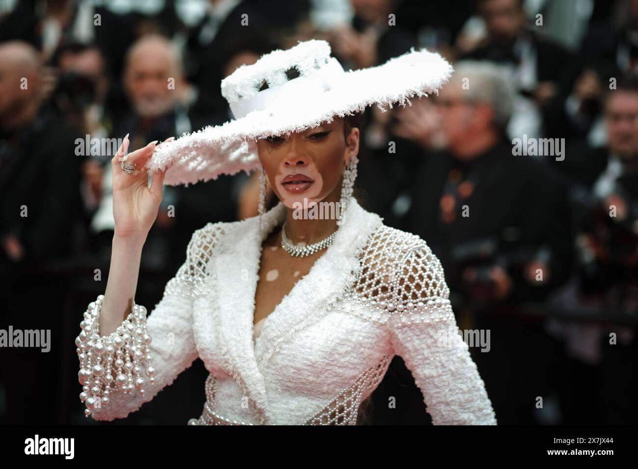 Cannes, Frankreich. Mai 2024. Winnie Harlow kommt auf dem Roten Teppich für den Auszubildenden während des 77. Festivals de Cannes. Foto von Julie Edwards./Alamy Live News Stockfoto
