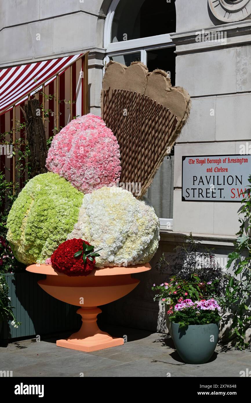 Blumenvorführungen in Chelsea in Bloom, Blumenfeste 2024, Chelsea Stockfoto