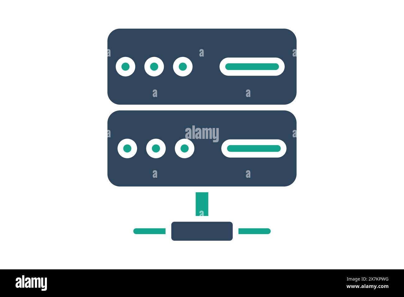 Symbol für Shared Server. Symbol für Informationstechnologie. Symbolstil durchgehend. Illustration des Technologieelements Vektor Stock Vektor