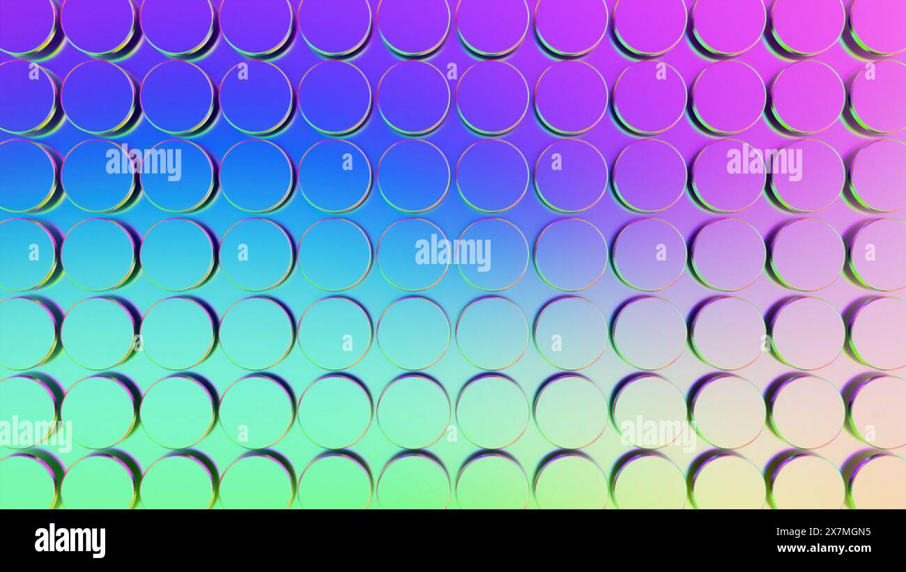 Stilisierte, schillernde, opaleszierende Holografie im Regenbogenmuster im Hintergrund. Futuristisch-chromatisch-ästhetisches Y2K-Konzept Stockfoto