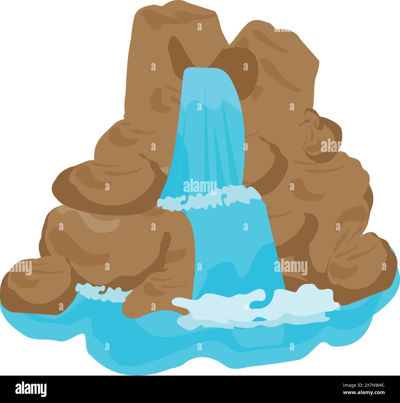 Zeichentrickfilm-Wasserfall und Pool-Illustration Stock Vektor