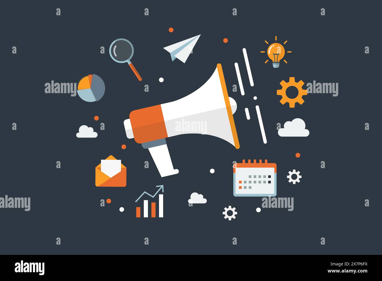 Vektordesign des digitalen Business-Marketing-Konzepts. Illustration des konzeptionellen Vektors des Unternehmens Stock Vektor