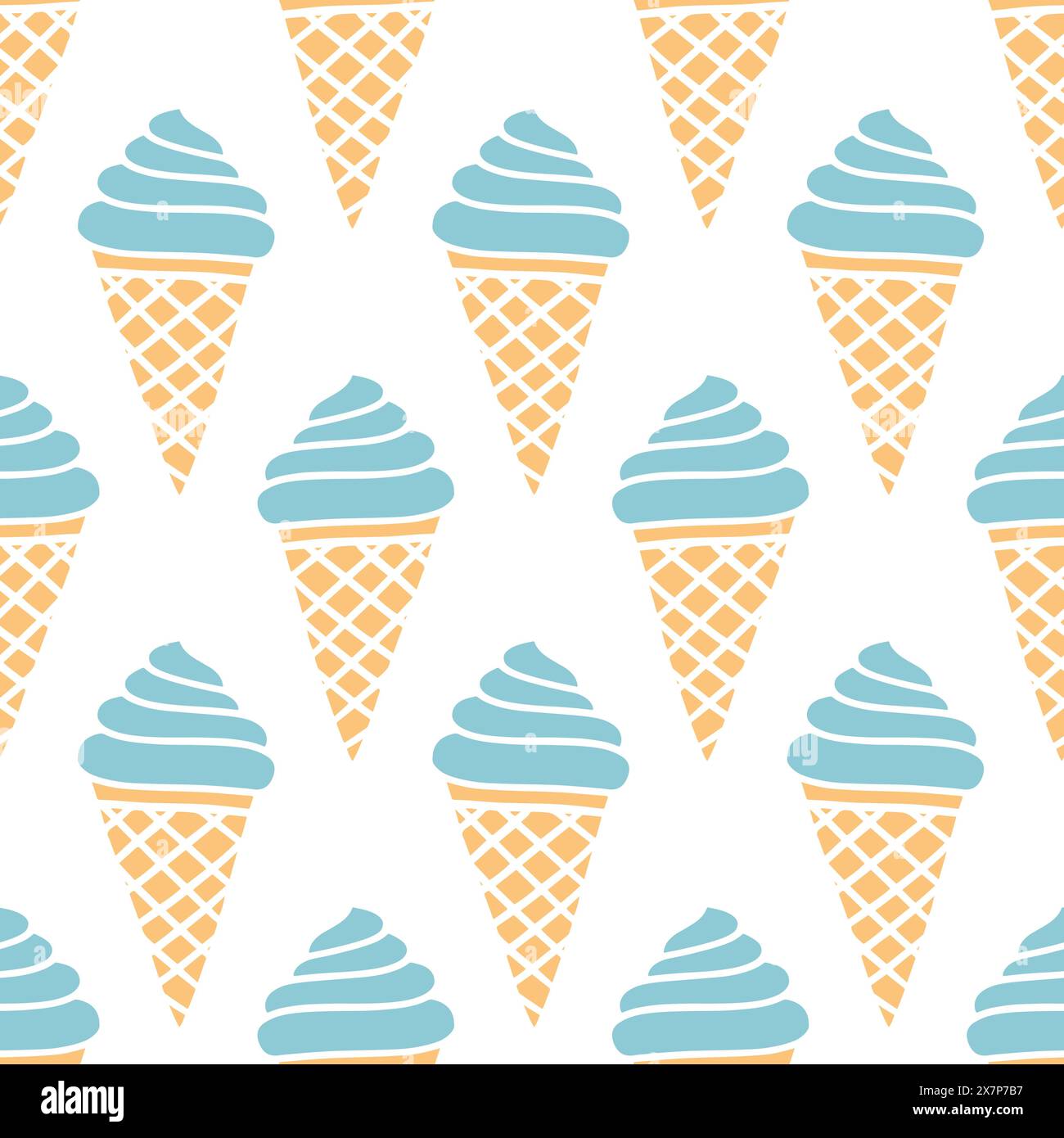 Eiskegel kritzeln nahtloses Sommermuster Stock Vektor