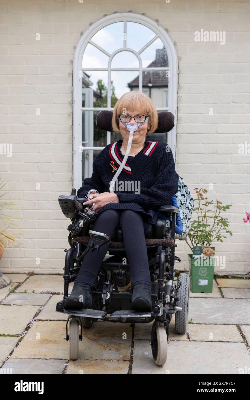 Baroness Campbell von Surbiton DBE, Aktivistin für Behindertenrechte und Life Peer im House of Lords und Präsidentin der Hämophilia Society. Stockfoto